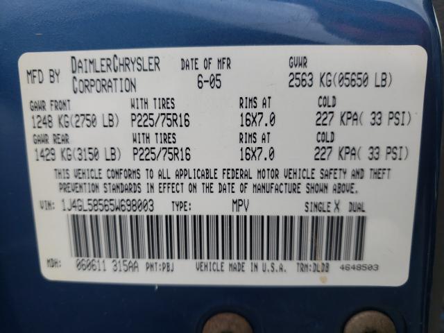 LIBERTY＊確認用です❁ VIN: 1J4GL58565W698003 | JEEP LIBERTY 2005 LI BLUE 2.8L 4 free car