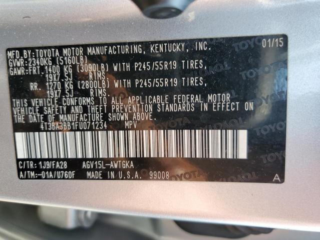 VIN: 4T3BA3BB1FU071234 | TOYOTA VENZA 2015 car history - Stat.vin