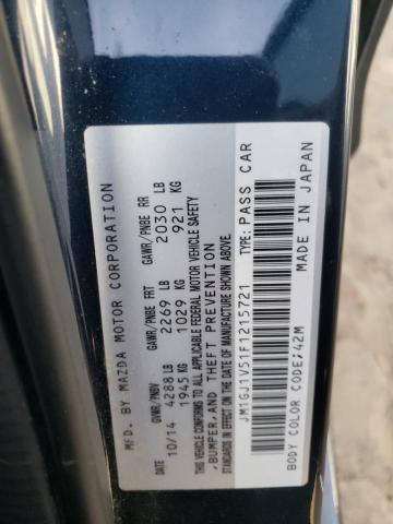 VIN: JM1GJ1V51F1215721 | MAZDA 6 2015 TOURING BLACK 2.5L 4 free