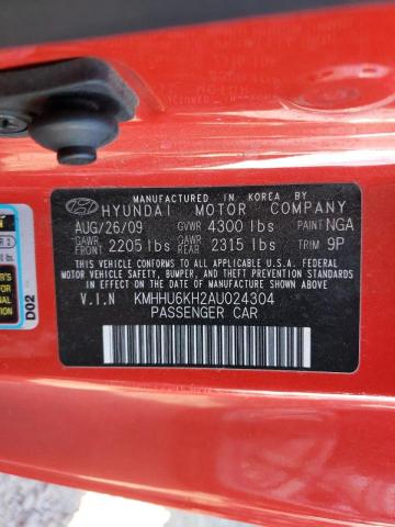 VIN: KMHHU6KH2AU024304 | HYUNDAI GENESIS 2010 car history - Stat.vin