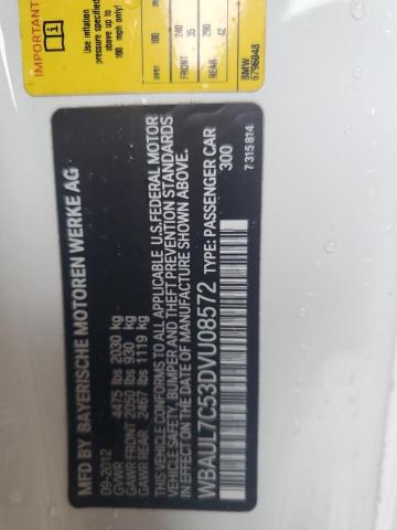 VIN: WBAUL7C53DVU08572 | BMW 1 SERIES 2013 car history - Stat.vin